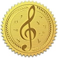 thumbnail image 1 of 100PCS Music Note Gold Foil Certificate Seals Embossed Round Gold Certificate Seal Stickers Self Adhesive Gold Foil Embossed Stickers DIY, 1 of 7