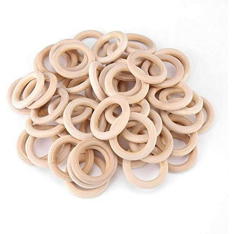 100PCS Natural Wooden Craft Rings 70mm/2.75inch Unfinished Wood Loop Circle  Pendant Connectors Jewelry Making Accessory