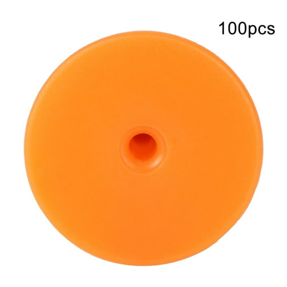 100PCS Number Plastic Livestock Ear Tags Label , Multiple Colour Farm Animal ID Tags, Label Marker Accessory, Ear Tagger for Cow Sheep Goats Mark (Orange wordless round ear tag 30*30mm)
