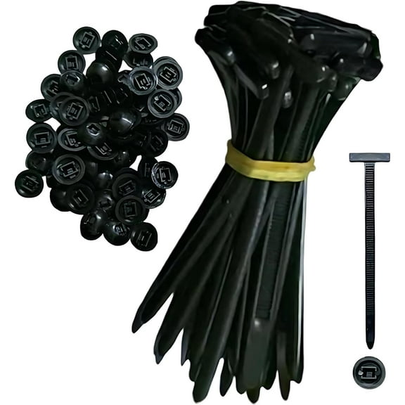 100PCS Nylon Universal Cable Tie Buckle, Heavy Duty Self-Locking Nylon Zip Ties Holder, Multipurpose Plastic Cable Ties Tool for Car Daily Repair (100Pcs)
