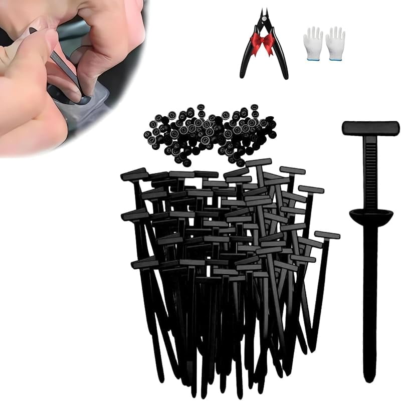 100 Attaches Câbles Nylon Style T Pour Voiture Et Général - Fermeture éclair Noire, Lot économique - Organisation Câbles Auto/bureau