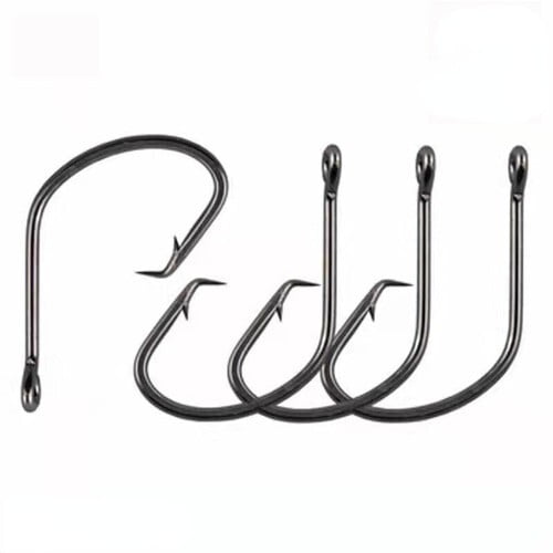 100PCS Offset Sport Octopus Circle Fishing Hooks High Carbon Steel Saltwater