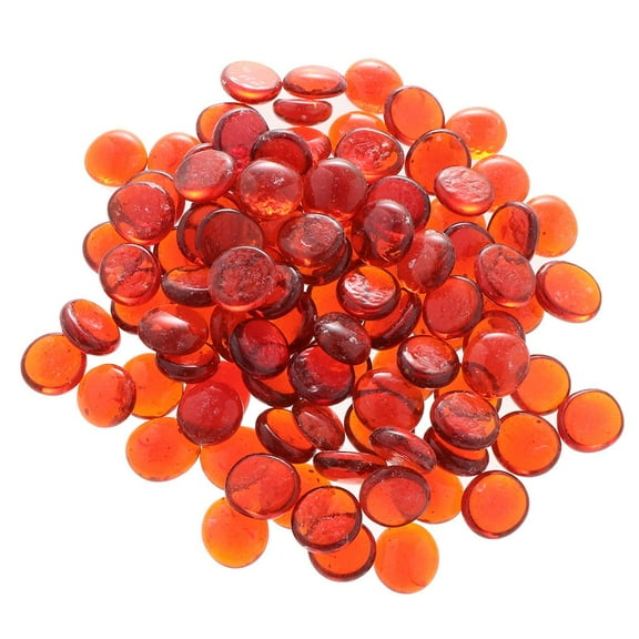 100PCS Orange , Marbles, Pebbles For Vases, Flat Bottom, Round Top, Rocks, Bowl Filler Gems, Decorative Centerpieces, Florist Supplies