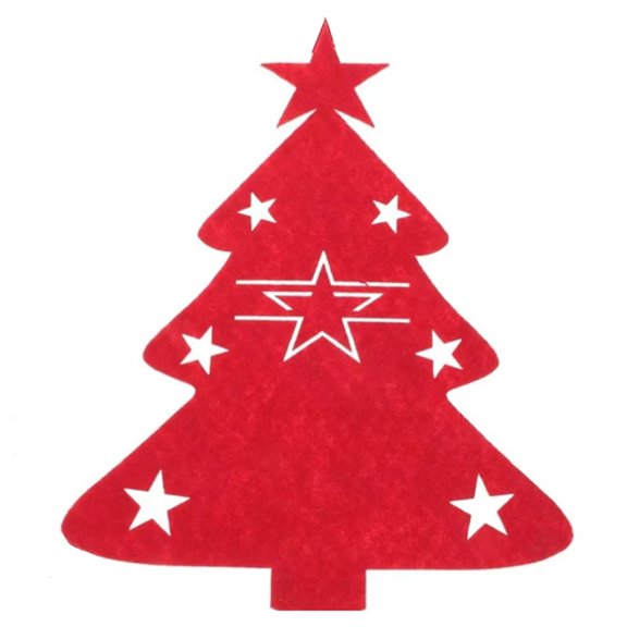 100PCS Organizer Table Decor Knife and Fork Holder Cutlery Bag ChristmasElk Xmas Tree Pocket A