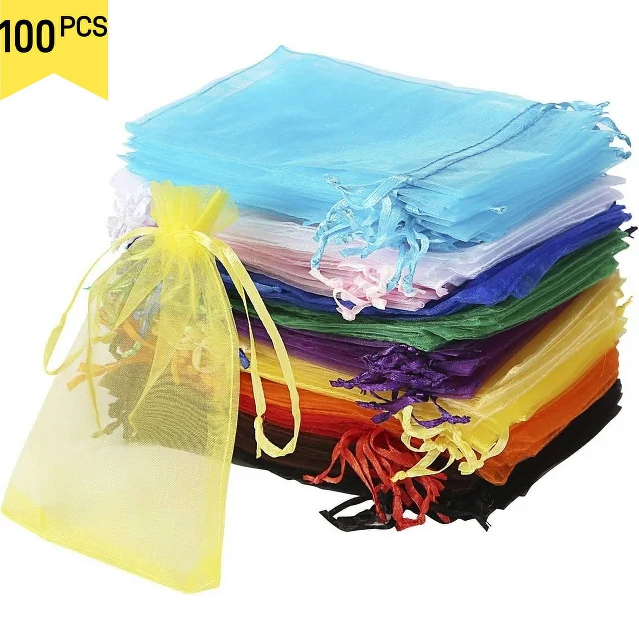 100PCS Organza Bags 4x6 Inches with Drawstring, Jewelry Pouches Wedding — free download
