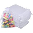 thumbnail image 1 of 100PCS Organza Bags,4x6in Sheer Drawstring Gift Bags, Organza Jewelry Pouches, Jewelry Gift Bags, Packaging Bags for Party, Jewelry, Festival, Bathroom Soaps, Makeup Organza Favor Bags (White), 1 of 8