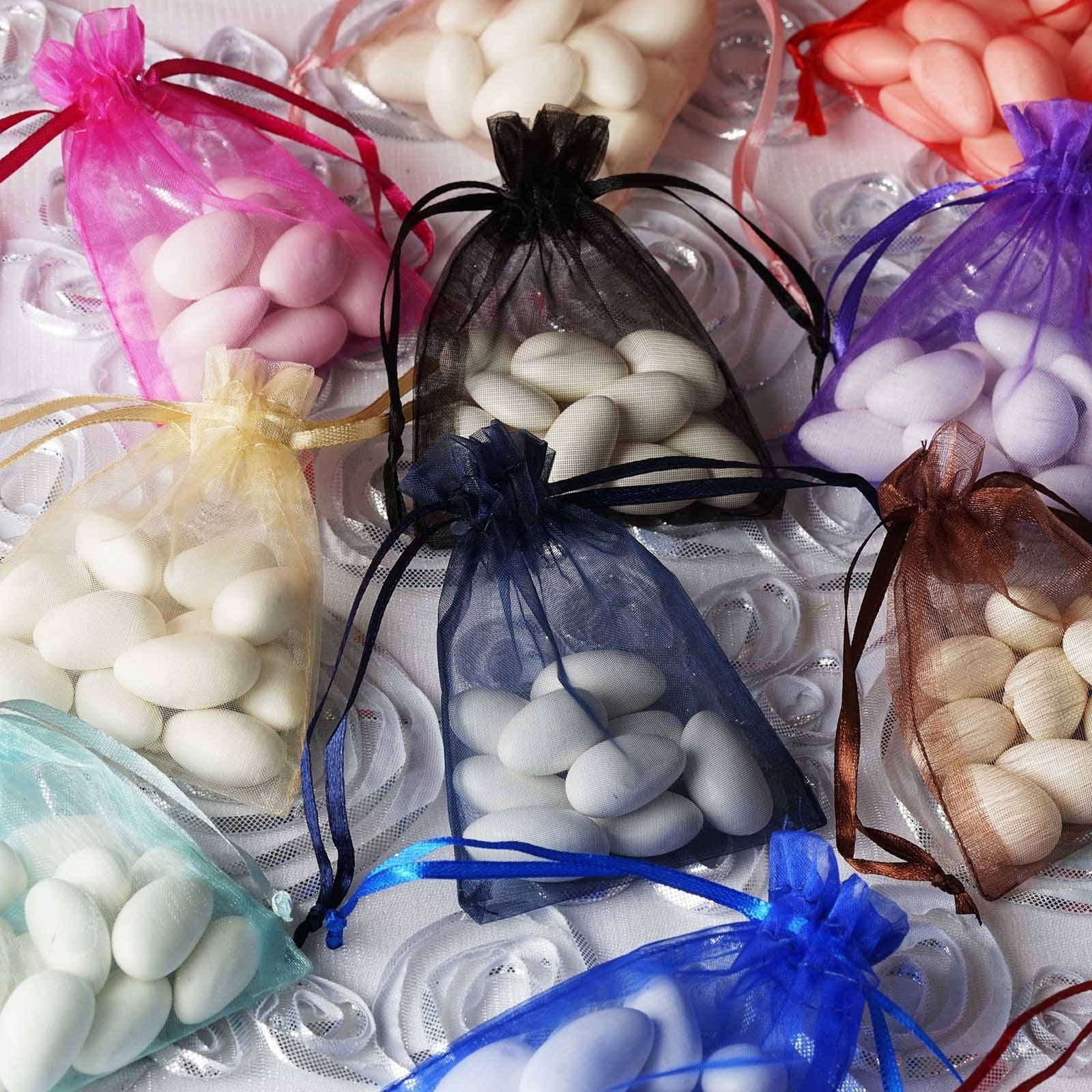 100 Pcs White Organza Drawstring Gift Bags – 5x7 Inch, Perfect For Weddings, Parties, Jewelry & Favors