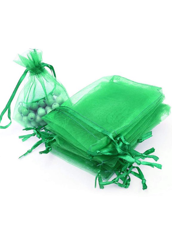 100PCS Organza Gift Candy Sheer Bags Mesh Jewelry Pouches Drawstring Bulk for Wedding Party Favors Festival Christmas Valentine's Day