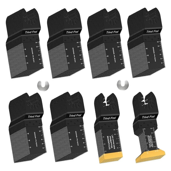 100PCS Oscillating Saw Blades, Professional Universal Titanium Multitool Blades for Wood Plastics Metal, Quick Release Multi Tool Blades Kits Fit Dewalt Ryobi Milwaukee Fein