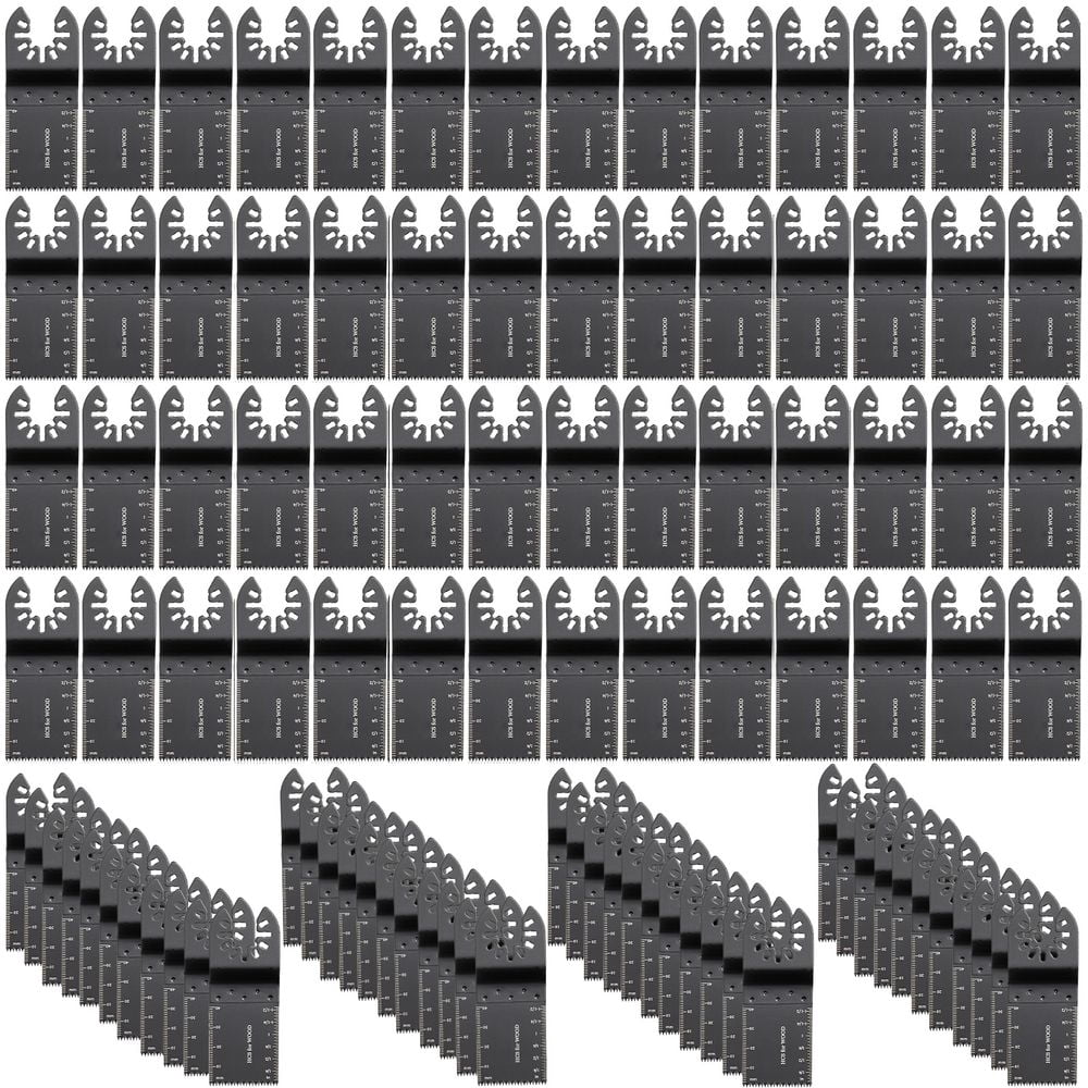 100PCS Oscillating Saw Blades, Quick Release Multitool Blades Kit, HCS Tool Blades for Wood Plastic, Compatible with Dewalt Dremel Fein Worx Bosch Makita Milwaukee