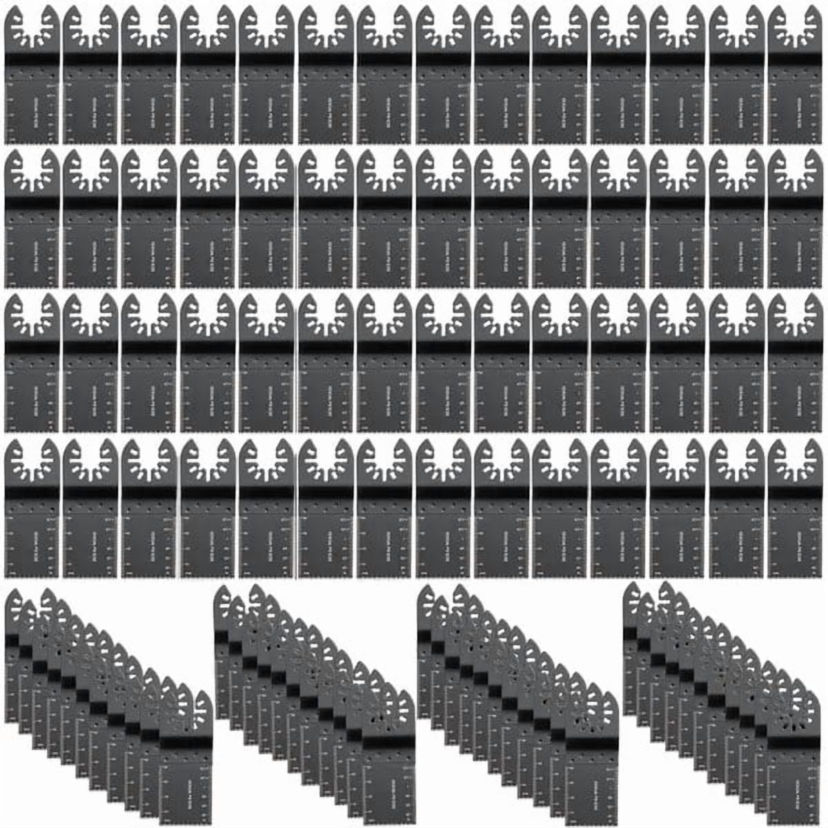 100PCS Oscillating Saw Blades, Quick Release Multitool Blades Kit, HCS Tool Blades for Wood Plastic, Compatible with Dewalt Dremel Fein Worx Bosch Makita Milwaukee