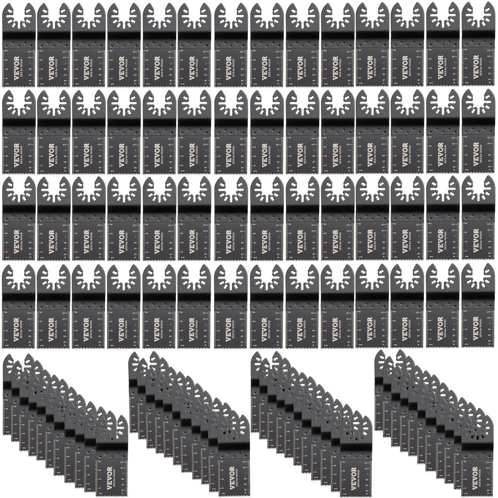 100PCS Oscillating Saw Blades Quick Release Multitool Blades Kit HCS Tool Blades for Wood Plastic Compatible with Dewalt Dremel Fein Worx Bosch Makita Milwaukee