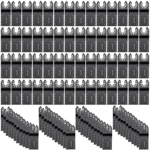 100PCS Oscillating Saw Blades, Quick Release Multitool Blades Kit, HCS Tool Blades for Wood Plastic, Compatible with Dewalt Dremel Fein Worx Bosch Makita Milwaukee