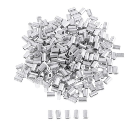 100PCS Oval Barrel Sleeves ing Loop Sleeve Fishing Line Tube 1.5mm