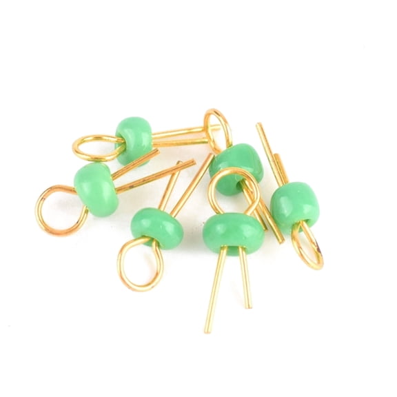 100PCS PCB Circuit Board Test Pin Point Bead Ceramic Gold Plated Copper Solder Probe Cylindrical Circuit Board Test Ring Bead