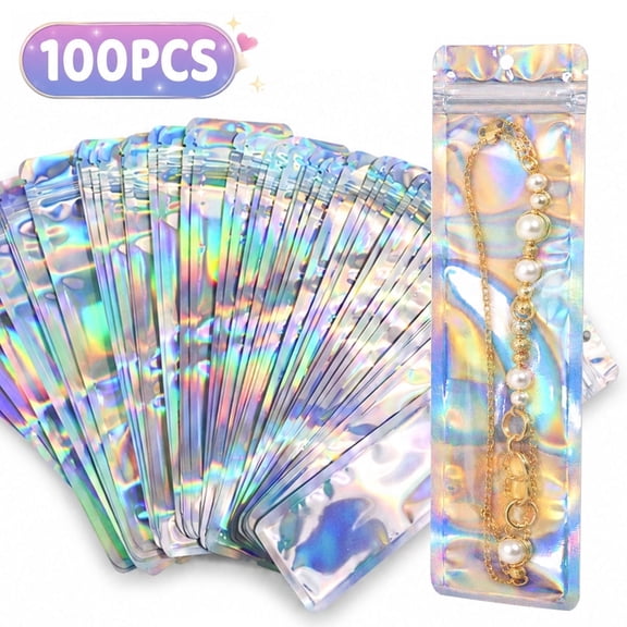 Resealable Plastic Party Favor Gift Bags for Jewelry and Pen Packaging, 2.3 x 9 inch, Clear, 100-piece