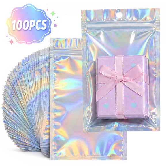 100PCS Party Favor Bags 6x9 Inch, Resealable Bags for Small Business, Mini Gift Bags for Jewelry Pen Packaging, Small Package Bags