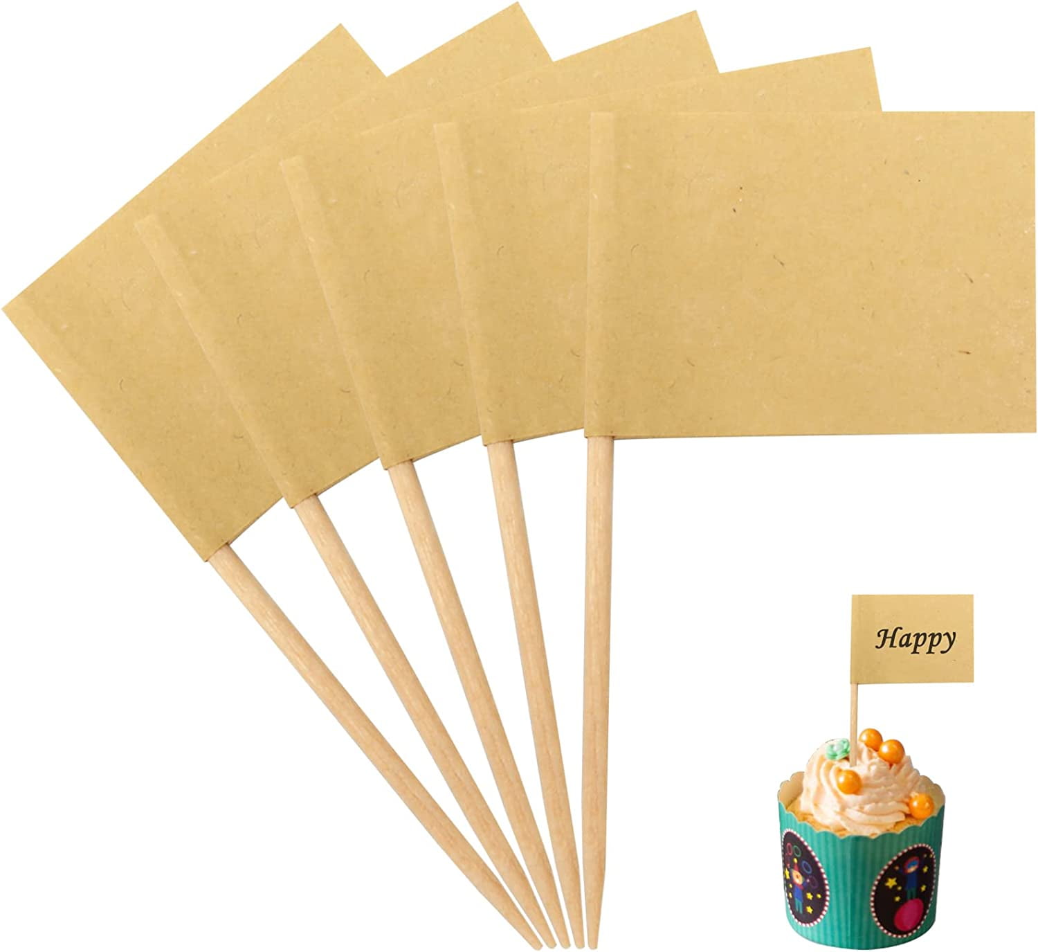 100PCS Party Food Labels for Buffet, Blank Toothpick Flags Cocktail ...