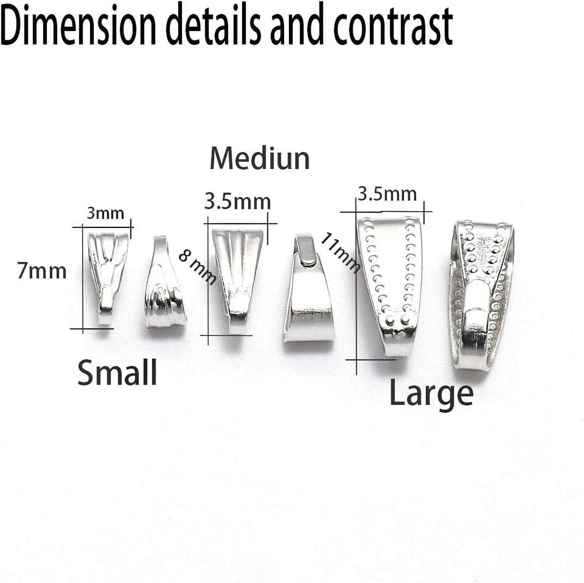 400 Pcs Necklace Pendant Clasps (Gold & Silver) - Pinch Bail Charm Holders For Jewelry Making DIY