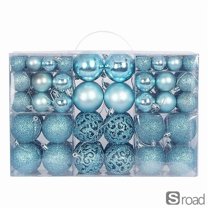 100PCS Per Box Shatterproof Christmas Ball Ornaments, 18 Color Plastic Hanging Tree Decorations For Xmas Party Wedding Holiday Decor,blue,Christmas