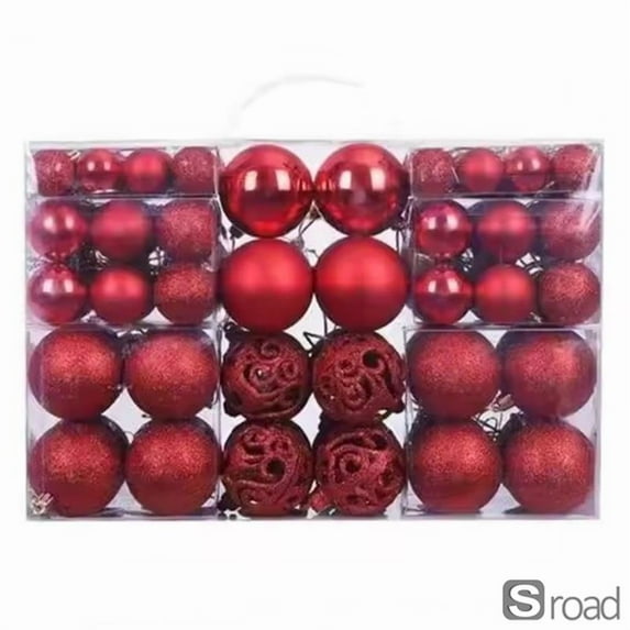 100PCS Per Box Shatterproof Christmas Ball Ornaments, 18 Color Plastic Hanging Tree Decorations For Xmas Party Wedding Holiday Decor,red,Christmas