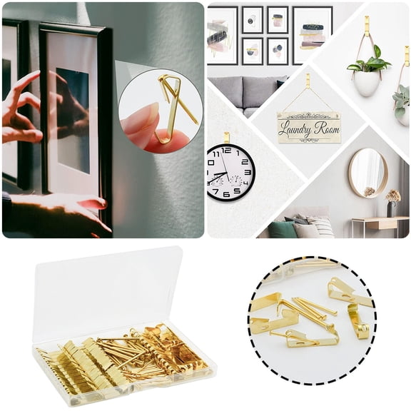 100PCS Picture Hook Set for Wall Art Display - Durable Hanging Kit for Pictures Photos and Frames for Home and Decoration 100PCS