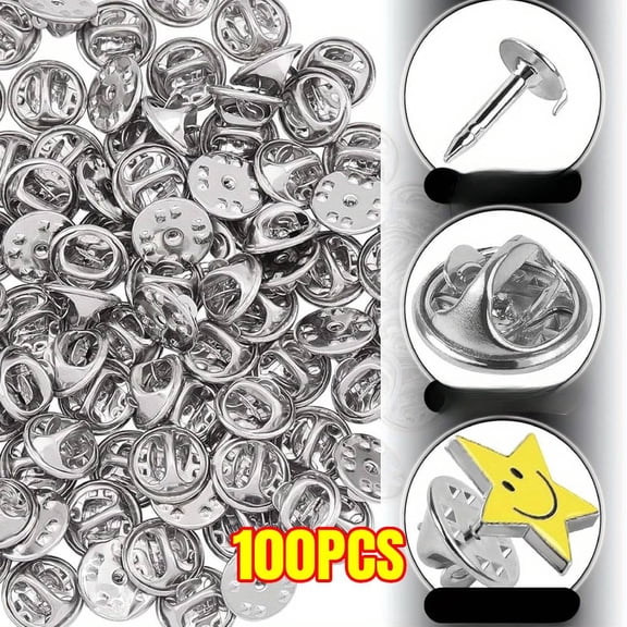 100PCS Pin Backs, Blank Pins Scatter Butterfly Clutch Pin Holder Enamel Pin Locking Backs Tie Tacks Jewelry Pin Backings Clasp for Brooch Lapel Hat Uniform Badges Tie Tack