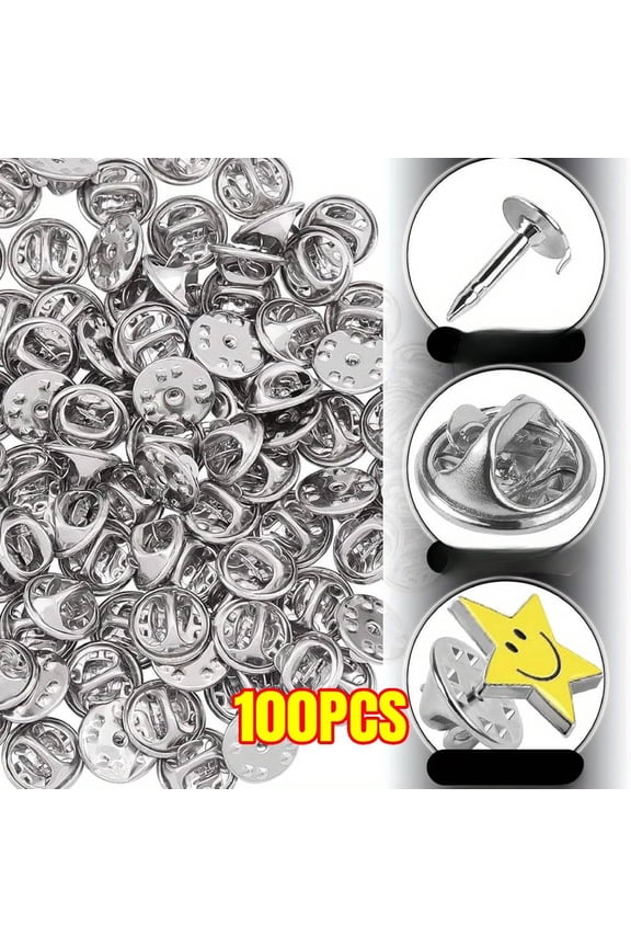 100PCS Pin Backs, Blank Pins Scatter Butterfly Clutch Pin Holder Enamel Pin Locking Backs Tie Tacks Jewelry Pin Backings Clasp for Brooch Lapel Hat Uniform Badges Tie Tack