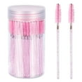 thumbnail image 1 of 100PCS Pink Disposable Eyelash Spoolie Brush with Container, 1 of 5