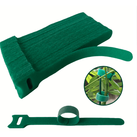 100PCS Plant Ties Cable Straps for Support Plant Growth, Adjustable Indoor/Outdoor Decorative Nylon Reusable Hook and Loop Design