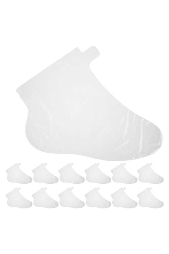 100PCS Plastic Foot Covers for Feet Clear Disposable Wax Bath Liners for Foot Moisturizing Disposable Socks Foot Bags