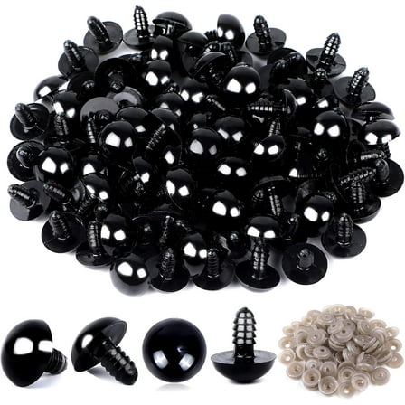 100PCS Plastic Safety Crochet Eyes Bulk with 100PCS Washers for Crochet Crafts