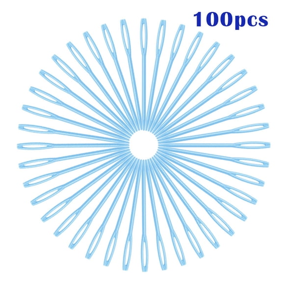 100PCS Plastic Sewing Needles,2.8" Colored Handcraft Needles for Yarn and Fabric,Multipurpose Craft and Mending Kit,E