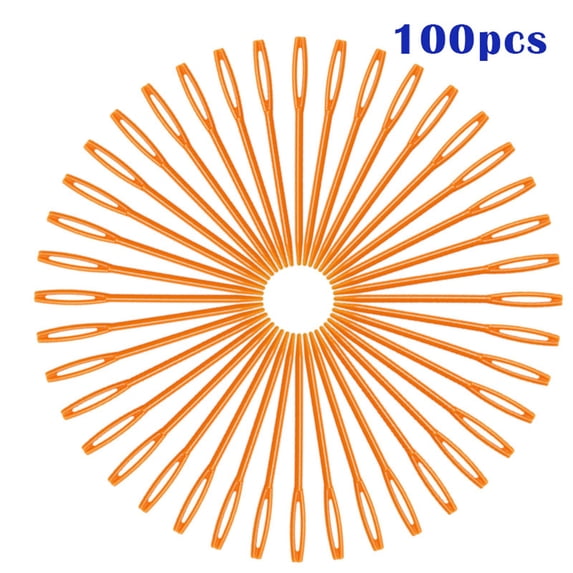 100PCS Plastic Sewing Needles,2.8" Colored Handcraft Needles for Yarn and Fabric,Multipurpose Craft and Mending Kit,G