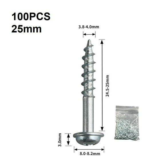 100PCS Pocket Hole Screws Coarse Thread Self-Tapping Fasteners for Woodworking