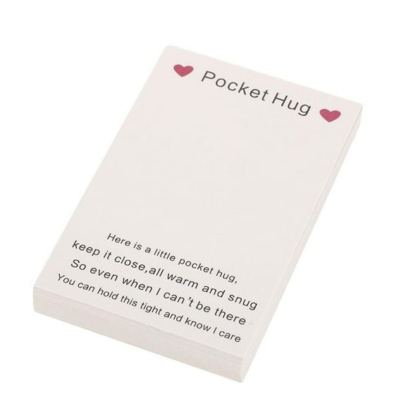100PCS Pocket Hug Cards, 2.36x3.54 Inch Blank Kraft Paper Greeting Cards for Friends, Family, Coworkers - Heart Design