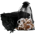 thumbnail image 1 of 100PCS Premium Sheer Organza Bags, Casewin Black Wedding Favor Bags with Drawstring, 4x6 Jewelry Gift Bags for Party, Jewelry, Christmas, Festival, Bathroom Soaps, Makeup Organza Favor Bags, 1 of 8