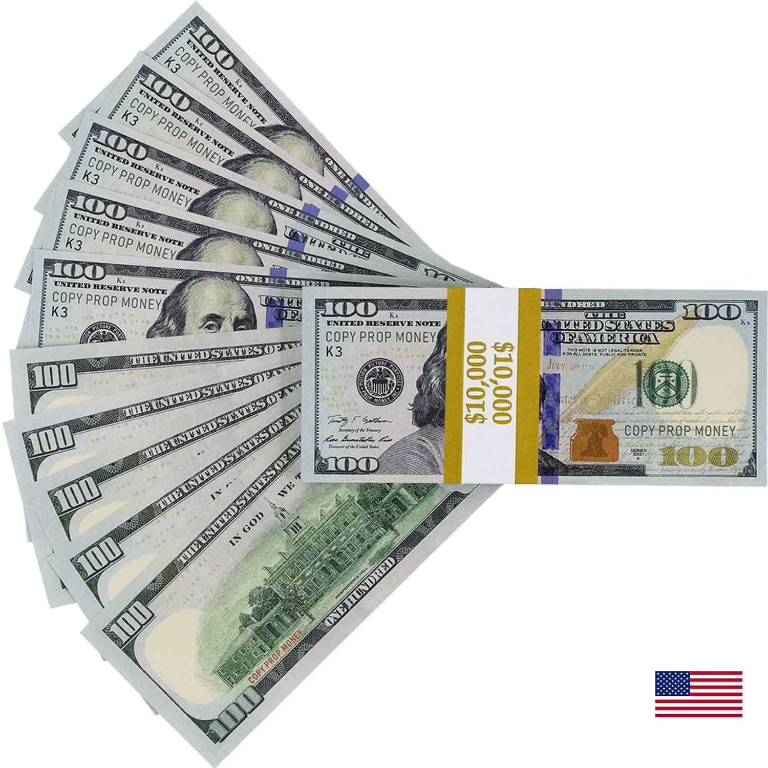 Prop Money 100PCS Prop Paper Money Realistic Fake Bills Play Games 10 000 Dollars For Learning Education Toys For Kids Adults D7a42d13 E121 462d 8202