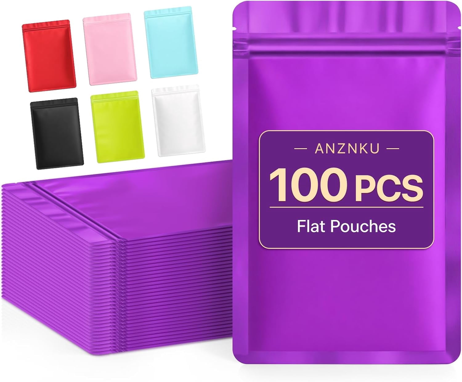 100PCS Purple Mylar Bags 4 x 6