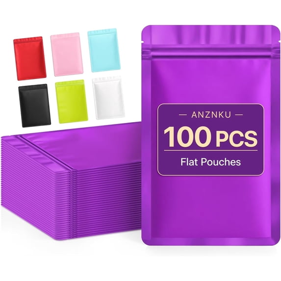 Seabale 100PCS Purple Mylar Bags 4 x 6