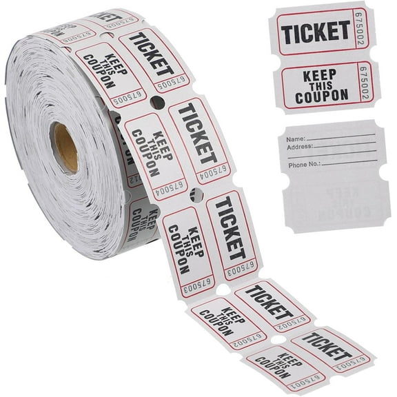 100PCS Raffle Tickets, Consecutively Numbered Tickets, Ticket Ride Movie Tickets Rewards Raffle Ticket for Entry, Class Reward, Fundraiser, Festival Event, Party Door, Prize Drawing(Grey)