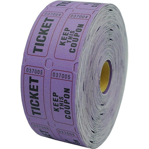 100PCS Raffle Tickets, Consecutively Numbered Tickets, Ticket Ride Movie Tickets Rewards Raffle Ticket for Entry, Class Reward, Fundraiser, Festival Event, Party Door, Prize Drawing(Purple)