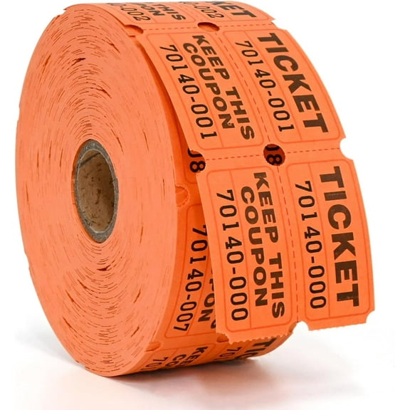 100PCS Raffle Tickets, Consecutively Numbered Tickets, Ticket Ride Movie Tickets Rewards Raffle Ticket for Entry, Class Reward, Fundraiser, Festival Event, Party Door, Prize Drawing(Orange)