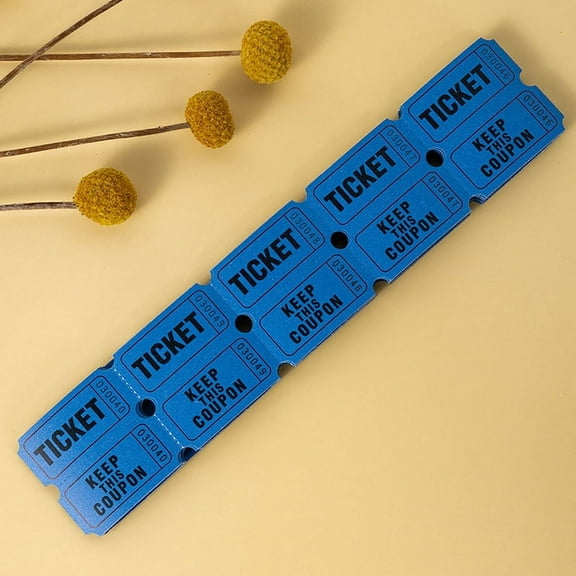 100PCS Raffle Tickets Roll, Consecutively Numbered Tickets, Ticket Ride Movie Tickets Rewards Raffle Ticket for Entry, Class Reward, Fundraiser, Festival Event, Party Door, Prize Drawing(Blue)