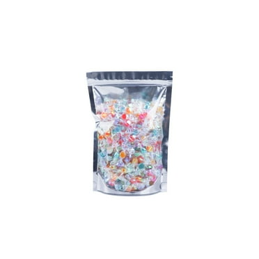 100PCS Resealable Mylar Bags for Food Storage Clear Front Aluminum Seal Standing Candy Bags(5.5"x7.9")