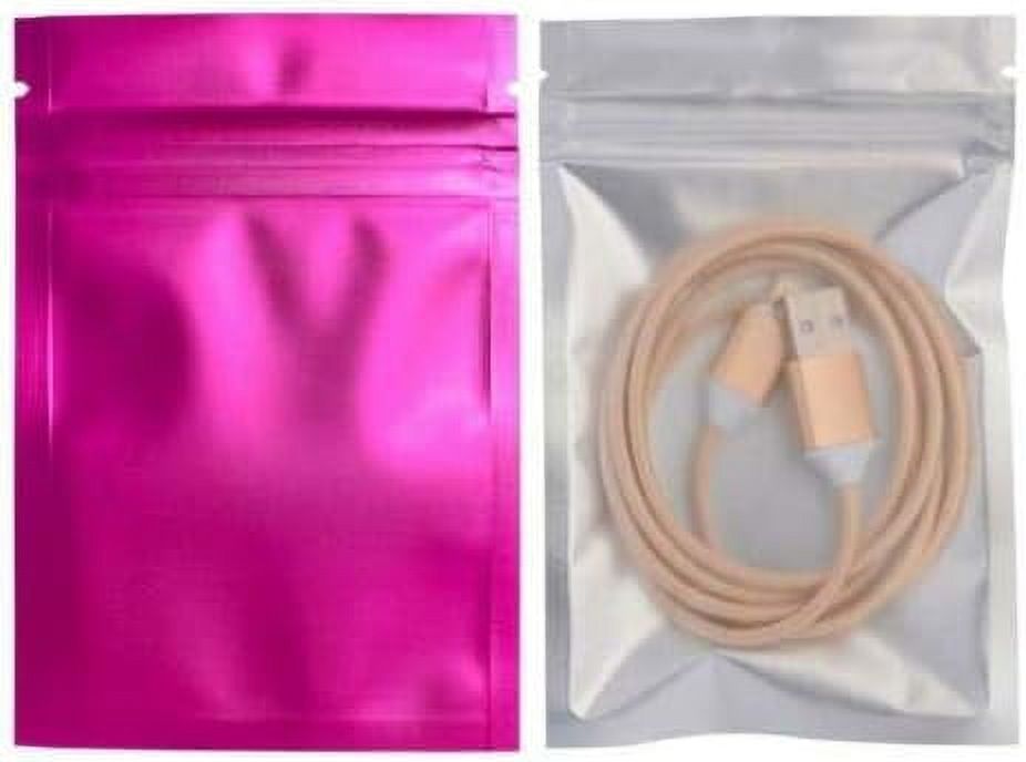 100PCS Resealable Zip Lock Bag Smell Proof Food Storage Metallic Foil ...