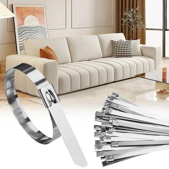 100PCS Reusable Nylon Cable Ties for Outdoor Use - Heavy Duty, Weather Resistant Zip Ties with Secure Locking Design(200mm)