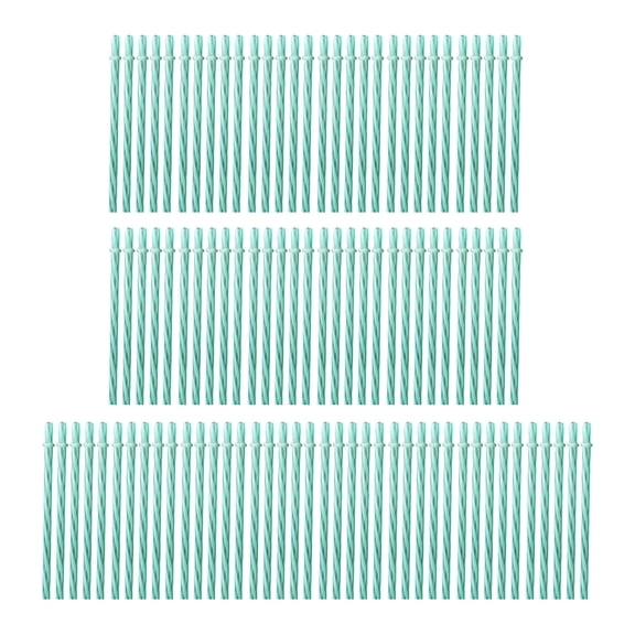 100PCS Reusable Plastic Straws Colorful Striped Twist Drinks for Party Smoothie Juice Milkshake BPA Free Green 9"