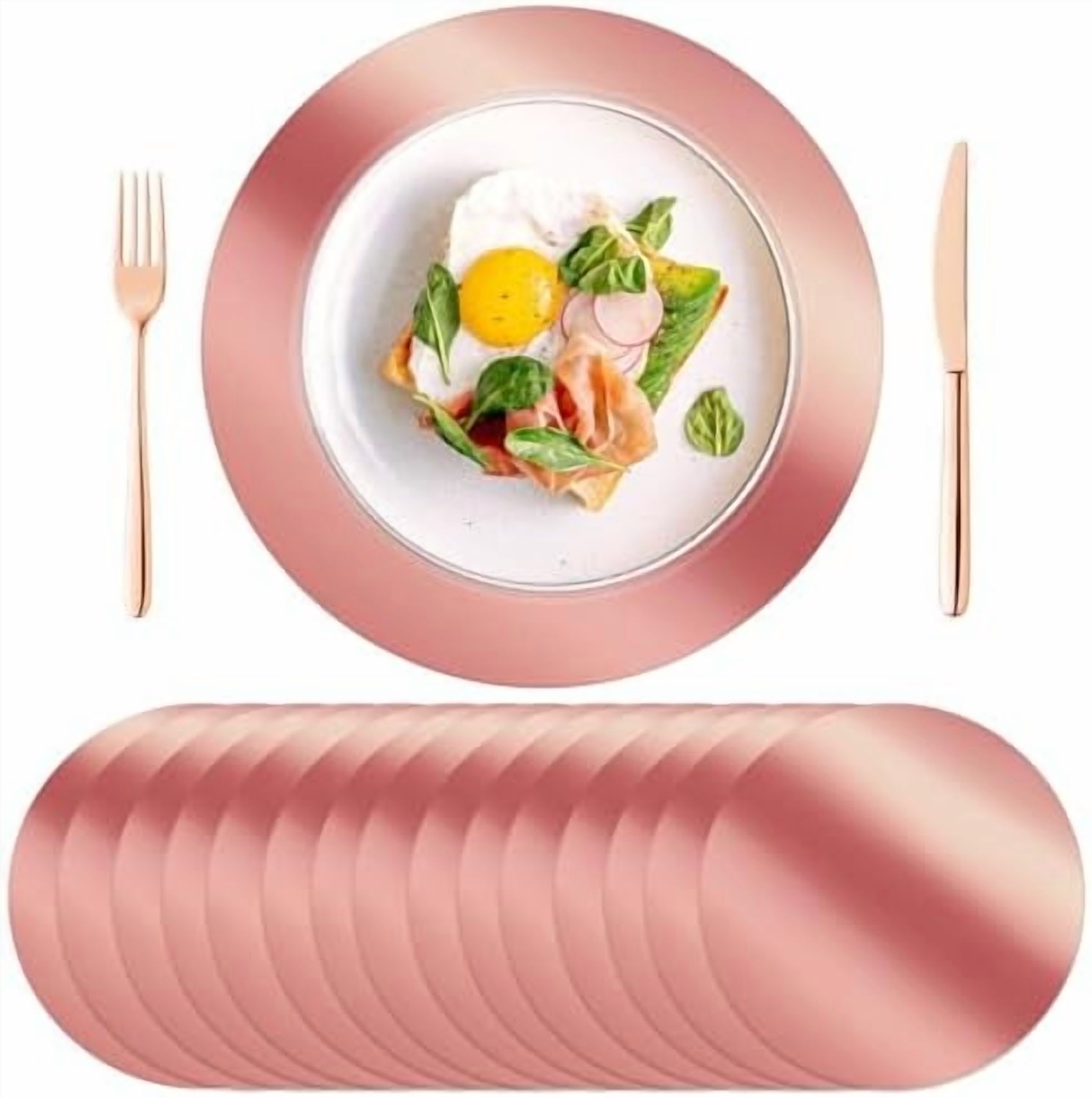 100PCS Round Rose Gold Placemats, 13