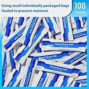 100PCS Saline Packets Neti Pot Salt Sinus Rinse Nasal Wash Saline Packets, Individually Wrapped Saline Nasal Irrigation Wash Salt Packets Medical Grade for Adults Kids